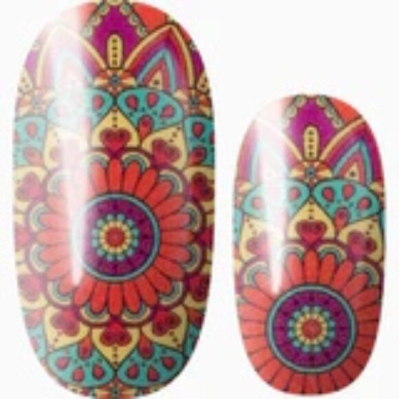 3 for 15 - LILY & FOX - INNER PEACE Nail Stickers Wrap Strips Boho Floral Summer - Picture 1 of 9